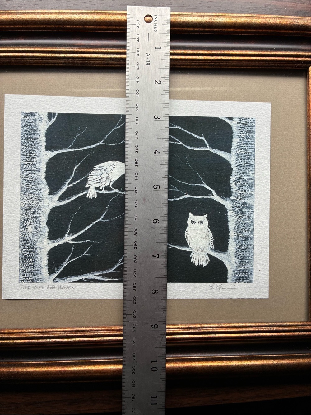 Framed Owl and Raven Print 🦉🦉🐦‍⬛🐦‍⬛ - Picture 4 of 7